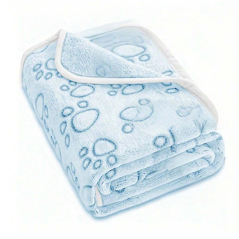 1pcs Ultra-Soft Paw Print Dog Blankets - Machine Washable, Cozy Pet Pillow Pads for Indoor & Outdoor Use - Ideal for Small to Large dogs