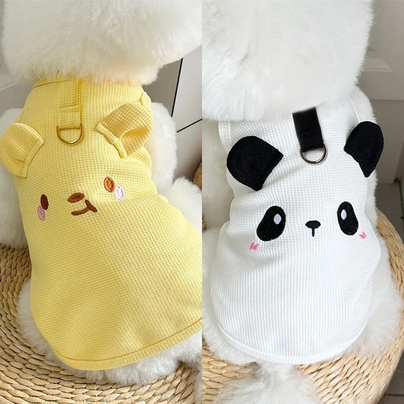 Overalls for Dogs Cats Spring Summer Clothes Cute Dog Vest Breathable Waffle Pet T Shirt Chihuahua Bichon Clothing Thin Hoodies