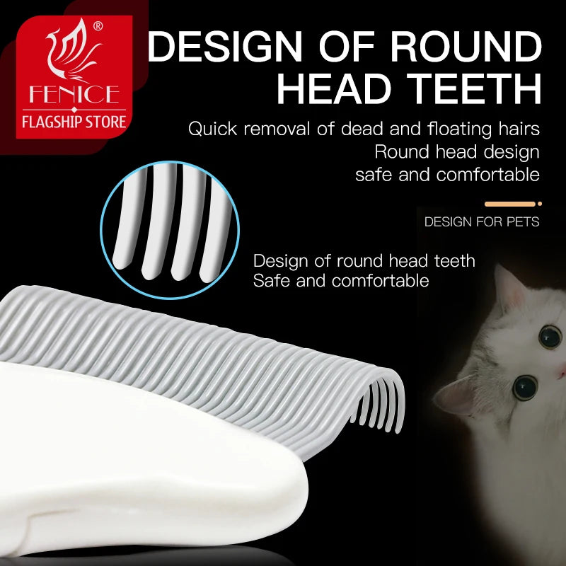 Fenice Pet Cat Comb Brush Professional Open Knot Rake Knife Pet Cat Hair Removal Comb Brush Pet Cleaning Products
