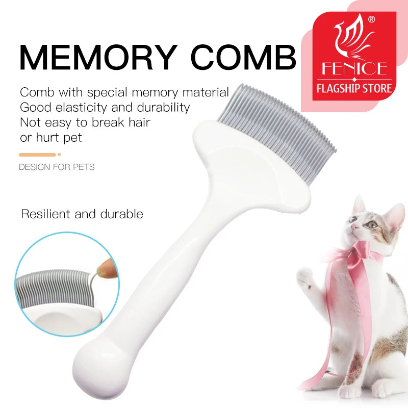 Fenice Pet Cat Comb Brush Professional Open Knot Rake Knife Pet Cat Hair Removal Comb Brush Pet Cleaning Products