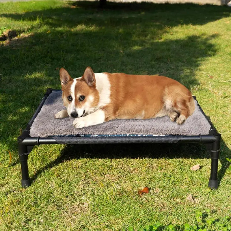 Outdoor Pet Cot With Removable Canopy Shade Tent