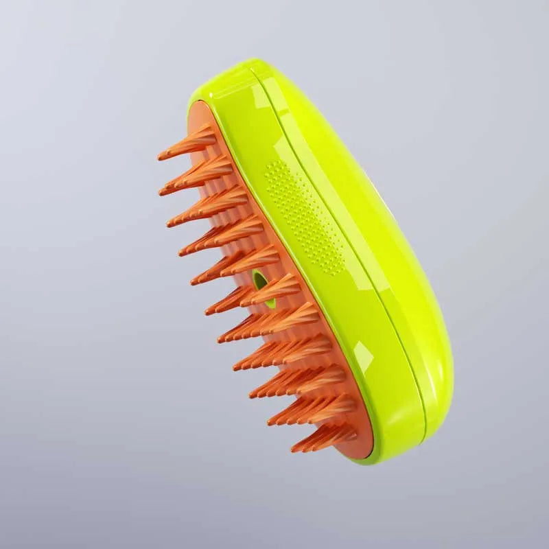 Electric Pet Steamer Brush – 3-in-1 Dog & Cat Hair Brush with Massage, Tangle Removal & Spray