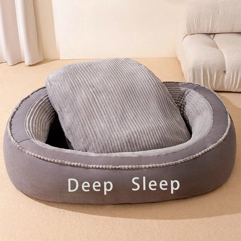 Pet Bed Round Dog Kennel Soft Washable Dog Cat Cushion Bed