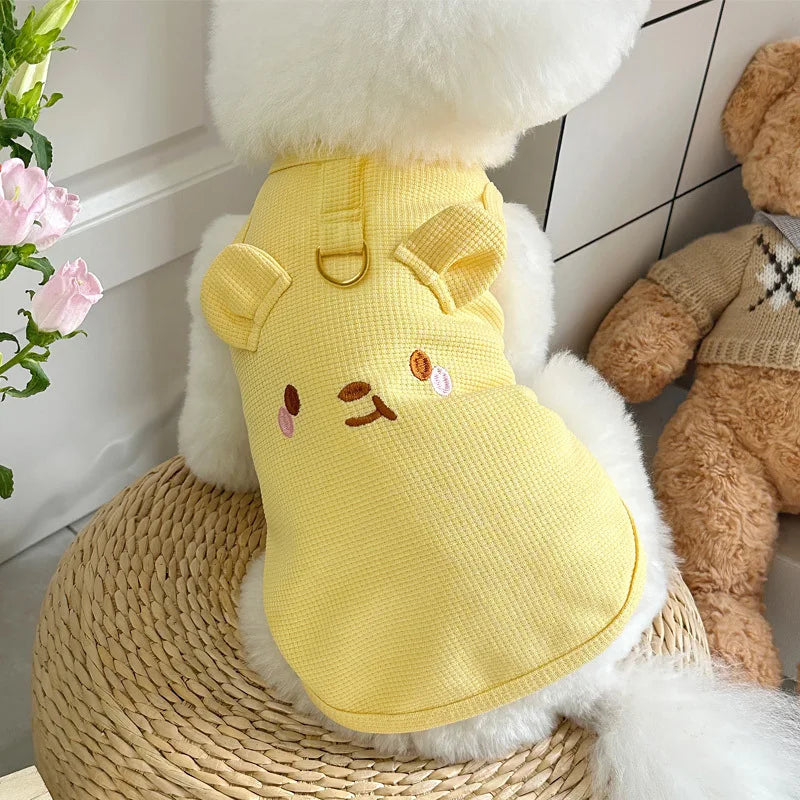 Overalls for Dogs Cats Spring Summer Clothes Cute Dog Vest Breathable Waffle Pet T Shirt Chihuahua Bichon Clothing Thin Hoodies