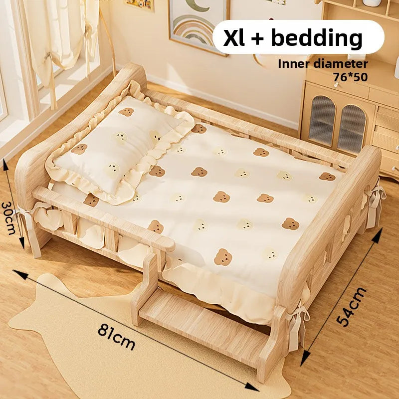 Pet bed, solid wood dog bed, all-season cat bed