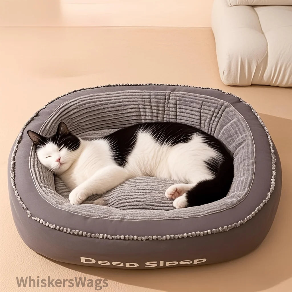Pet Bed Round Dog Kennel Soft Washable Dog Cat Cushion Bed