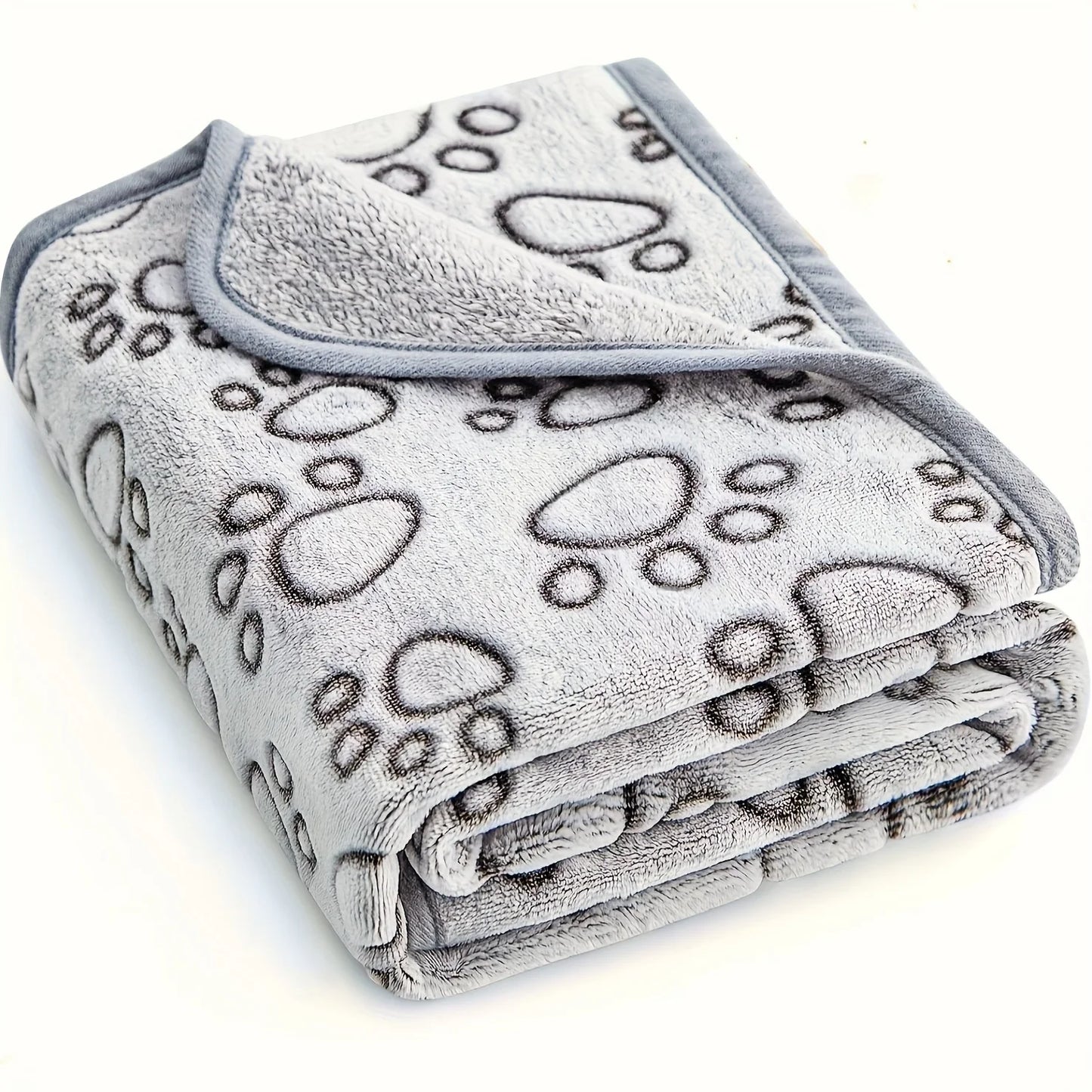 1pcs Ultra-Soft Paw Print Dog Blankets - Machine Washable, Cozy Pet Pillow Pads for Indoor & Outdoor Use - Ideal for Small to Large dogs