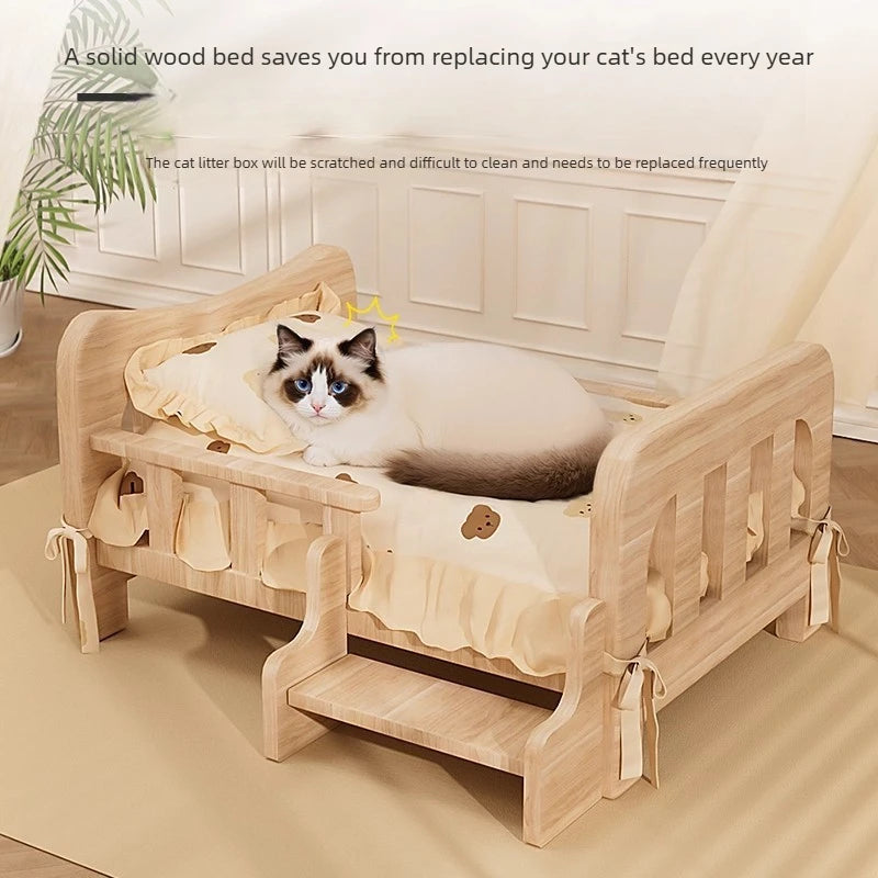Pet bed, solid wood dog bed, all-season cat bed