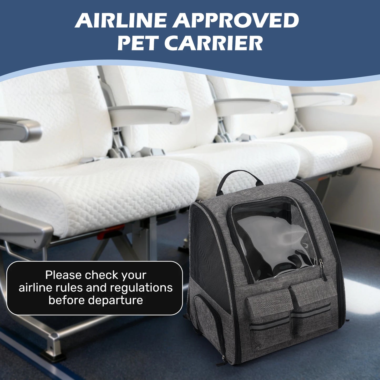 Foldable Rolling Pet Carrier Backpack with Removable Wheels