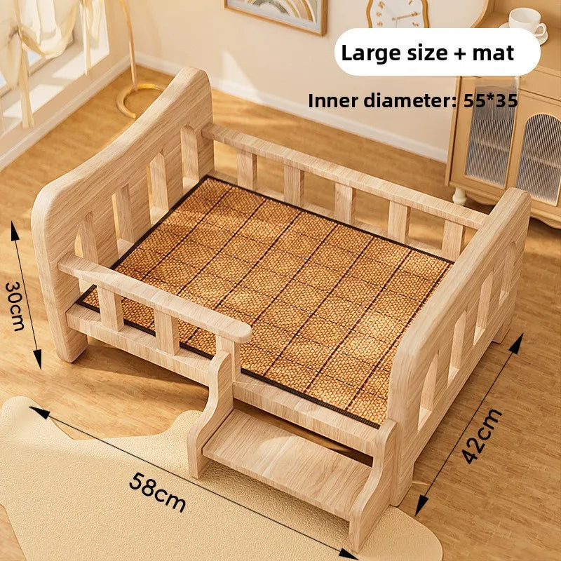 Pet bed, solid wood dog bed, all-season cat bed