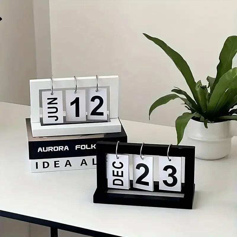 Minimalist Style Living Room Office Decoration Wooden Calendar Ornament Modern Desk Accessories