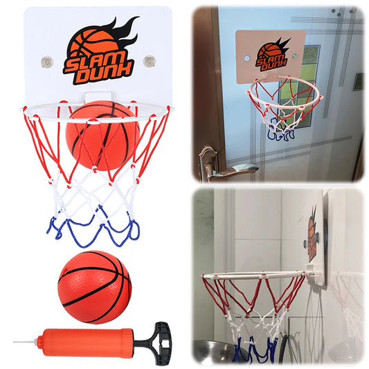 Suction Cup Basketball Hoop with 2 Balls Wall-Mounted Basketball Hoop Mini Basketball Hoop for Home Living Room