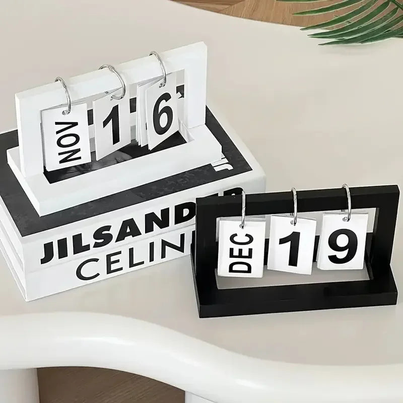 Minimalist Style Living Room Office Decoration Wooden Calendar Ornament Modern Desk Accessories