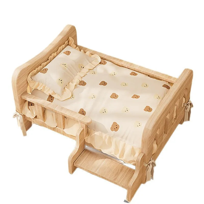 Pet bed, solid wood dog bed, all-season cat bed