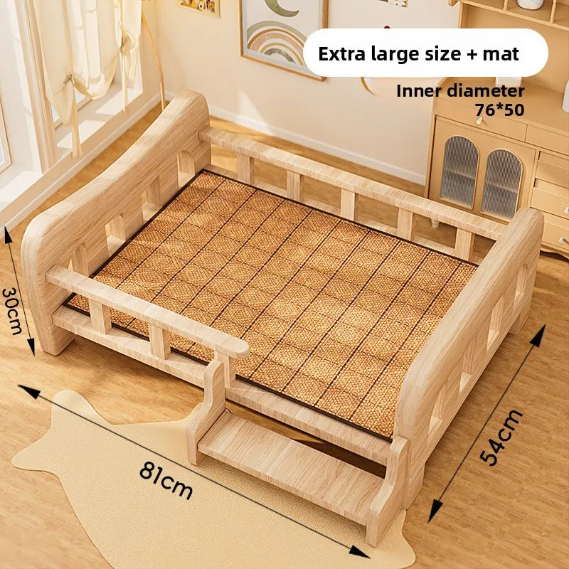 Pet bed, solid wood dog bed, all-season cat bed