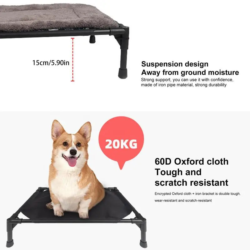 Outdoor Pet Cot With Removable Canopy Shade Tent