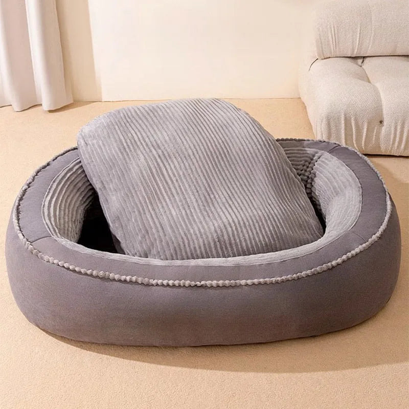 Pet Bed Round Dog Kennel Soft Washable Dog Cat Cushion Bed