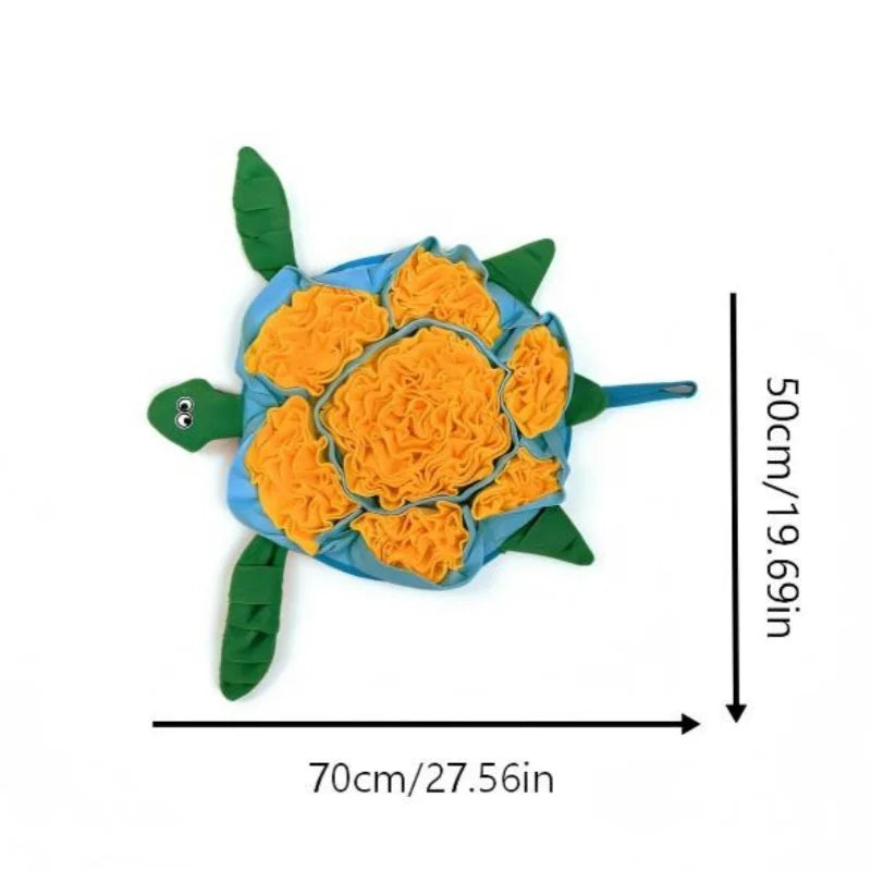 BOOTEELY Pet Sniffing Mat Turtle Design Cat Puzzle Feeder Washable Foraging Pad for Boredom Anxiety Relief