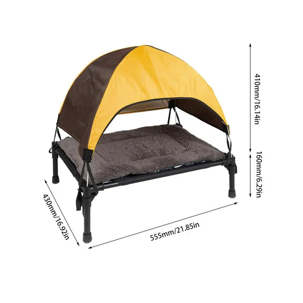 Outdoor Pet Cot With Removable Canopy Shade Tent