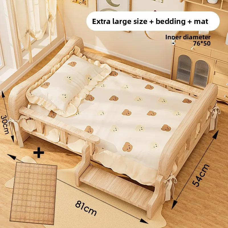 Pet bed, solid wood dog bed, all-season cat bed