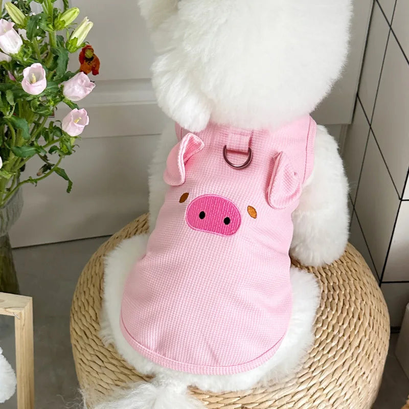 Overalls for Dogs Cats Spring Summer Clothes Cute Dog Vest Breathable Waffle Pet T Shirt Chihuahua Bichon Clothing Thin Hoodies