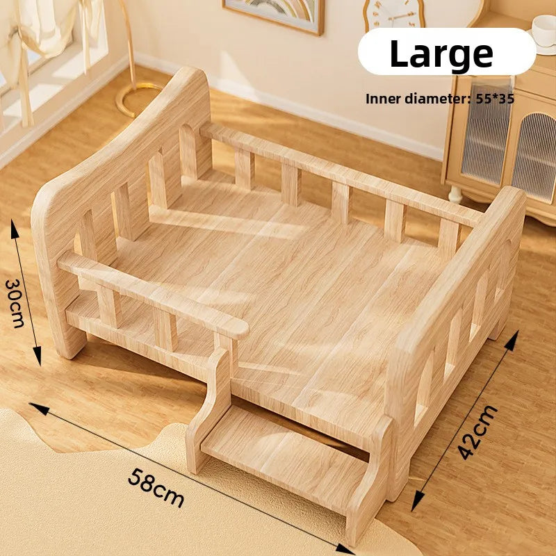 Pet bed, solid wood dog bed, all-season cat bed
