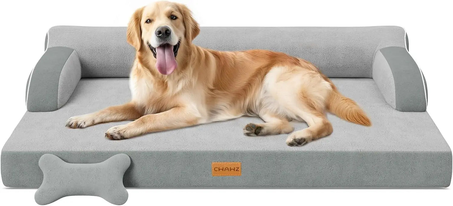 Extra Large Orthopedic Dog Bed with Cooling Memory Foam, Washable Waterproof Cover and Nonslip Bottom
