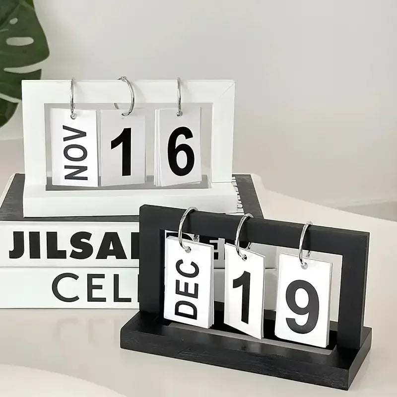 Minimalist Style Living Room Office Decoration Wooden Calendar Ornament Modern Desk Accessories