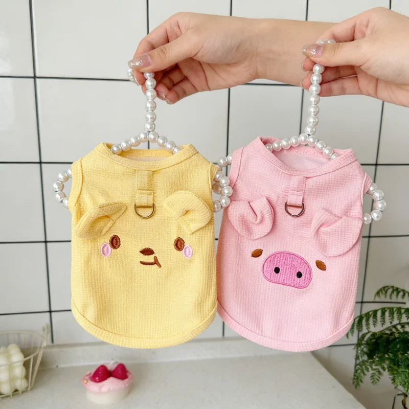 Overalls for Dogs Cats Spring Summer Clothes Cute Dog Vest Breathable Waffle Pet T Shirt Chihuahua Bichon Clothing Thin Hoodies