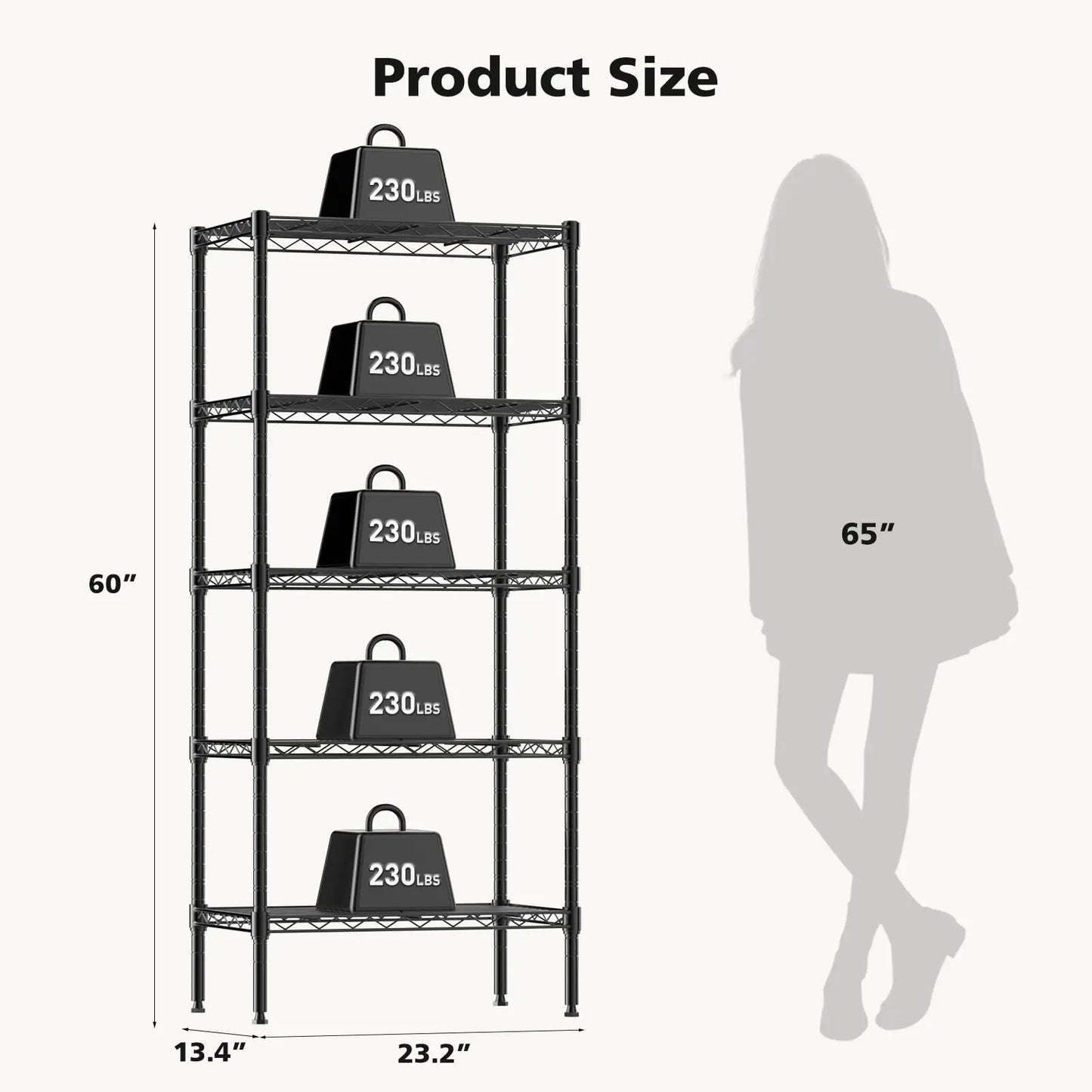 3-5 Tier Metal Wire Storage Shelves Adjustable Storage Racks Heavy Duty Standing Shelf Organizer for Living Room and Kitchen