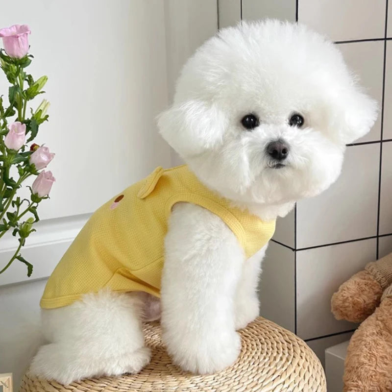 Overalls for Dogs Cats Spring Summer Clothes Cute Dog Vest Breathable Waffle Pet T Shirt Chihuahua Bichon Clothing Thin Hoodies