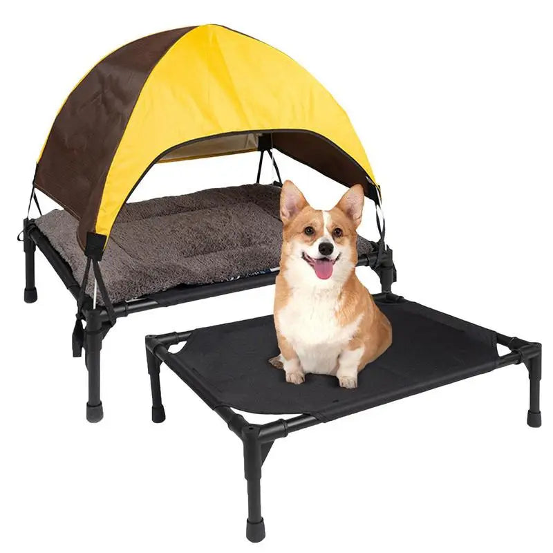 Outdoor Pet Cot With Removable Canopy Shade Tent
